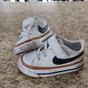 Kids White and Gold Sneakers